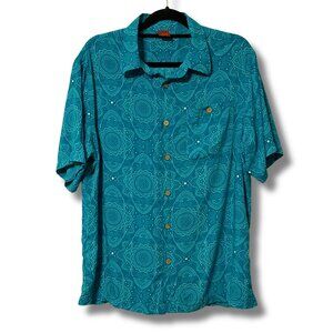 Junction West Button Down Shirt Size L | Men’s Large | Aqua/Teal Rayon